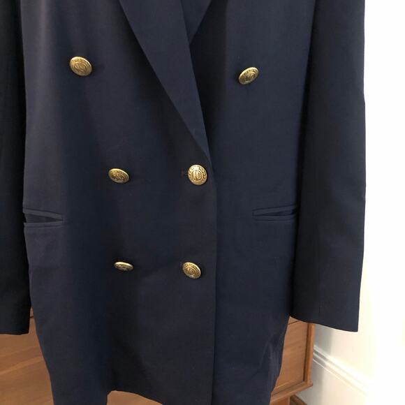 VTG JH Collectibles Wool Blazer Navy Double Breasted 12 M/L Union USA Preppy - Picture 4 of 14